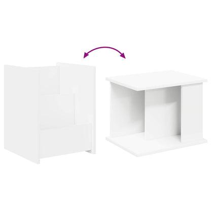 Magazine Rack with Shelf White 35 x 35 x 45 cm Engineered Wood