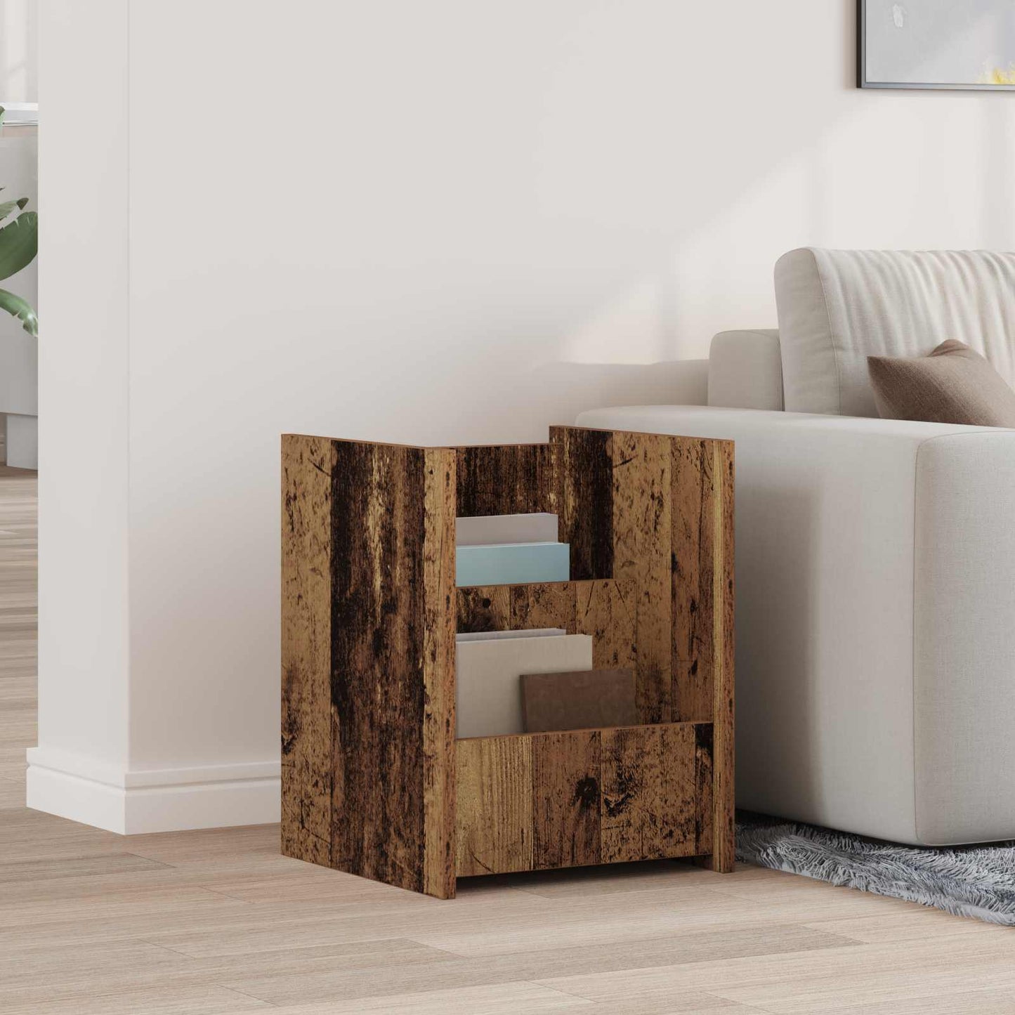 Magazine Rack Old Wood 35 x 35 x 45 cm Engineered Wood