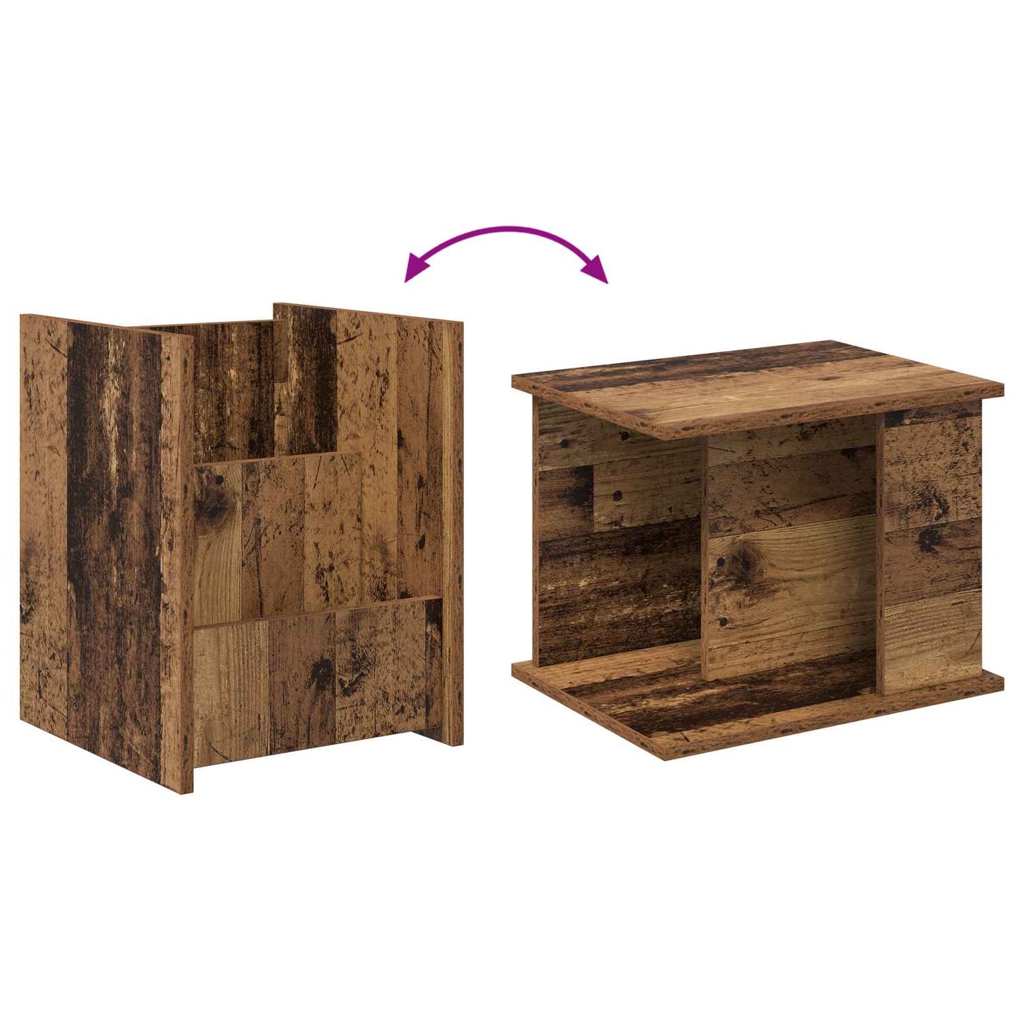 Magazine Rack Old Wood 35 x 35 x 45 cm Engineered Wood