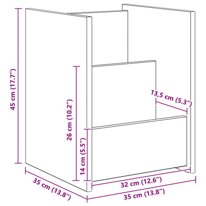 Magazine Rack Artisan Oak 35 x 35 x 45 cm Engineered Wood
