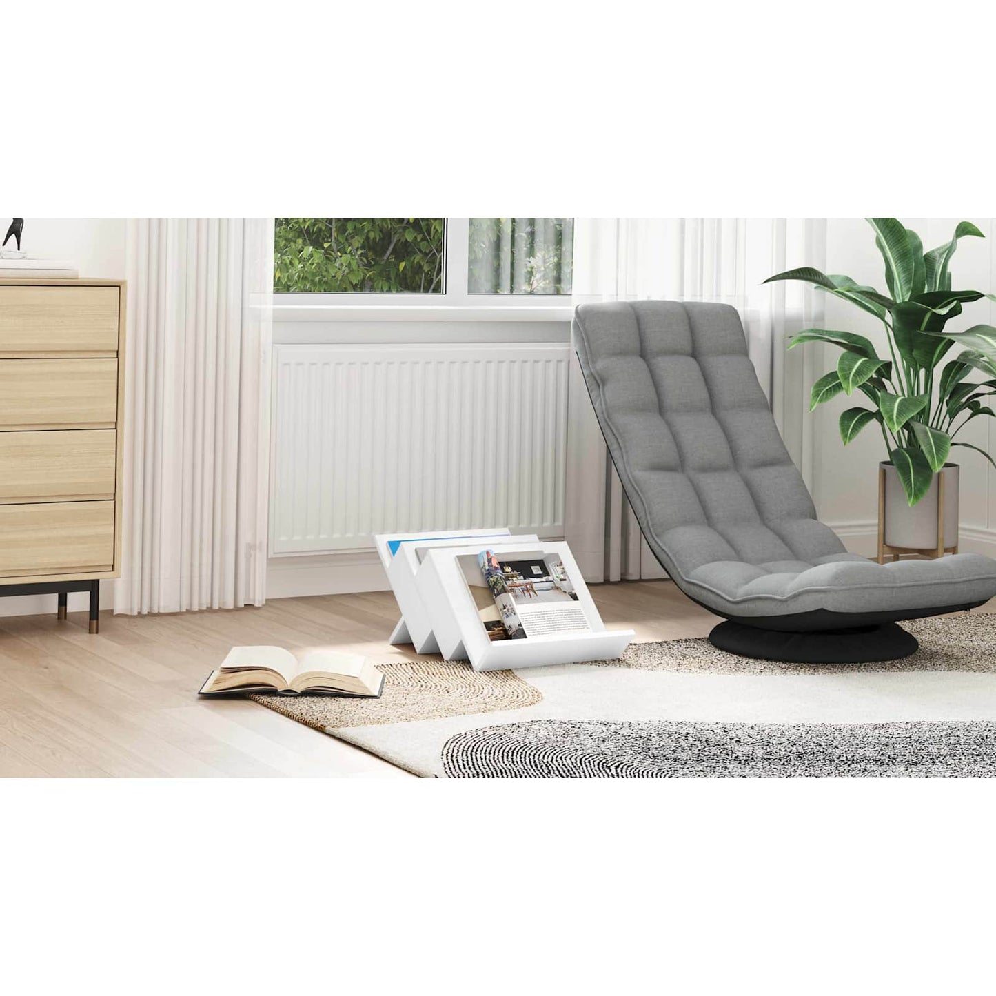 Magazine Rack White 53 x 40 x 28.5 cm Engineered Wood