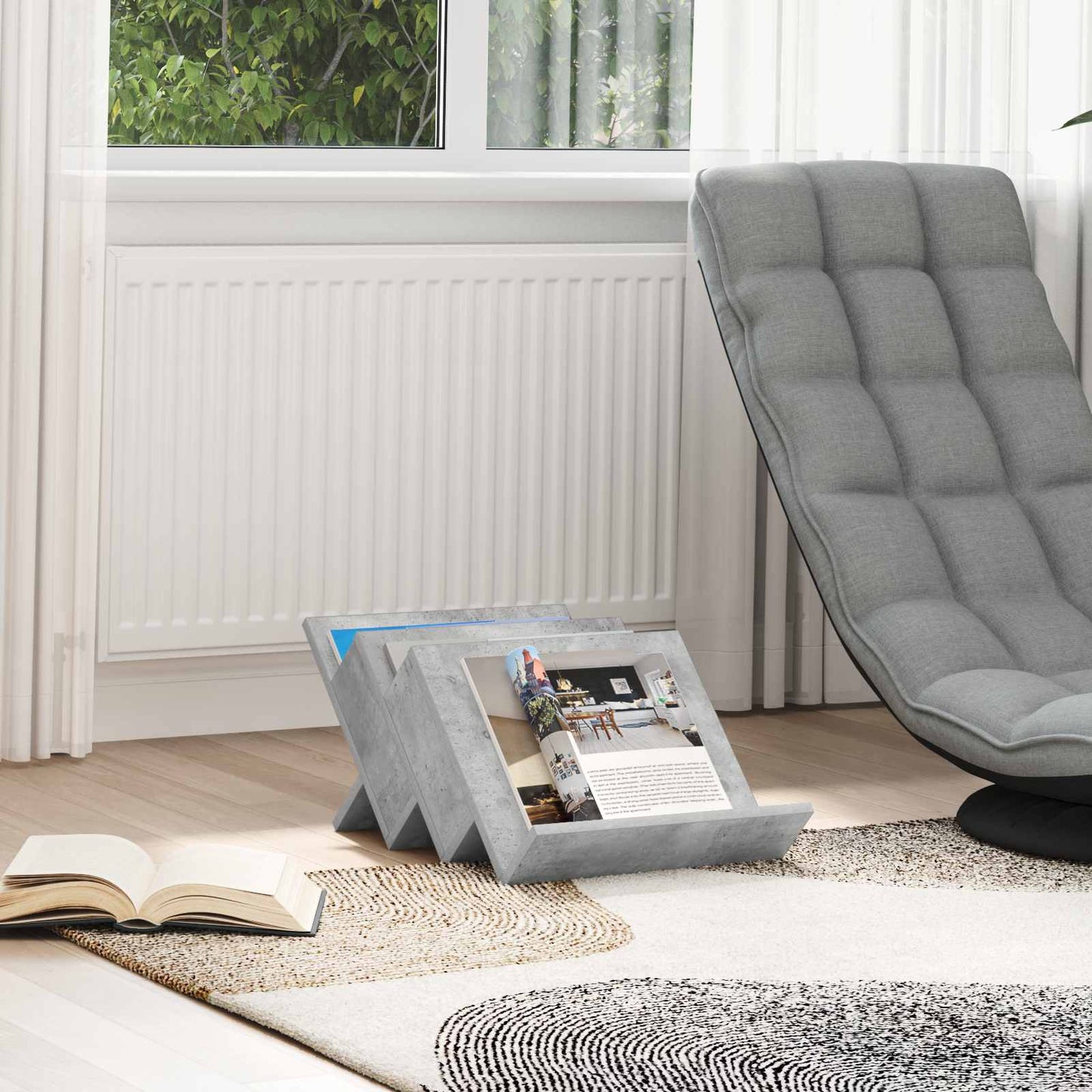 Magazine Rack Concerte Grey 53 x 40 x 28.5 cm Engineered Wood