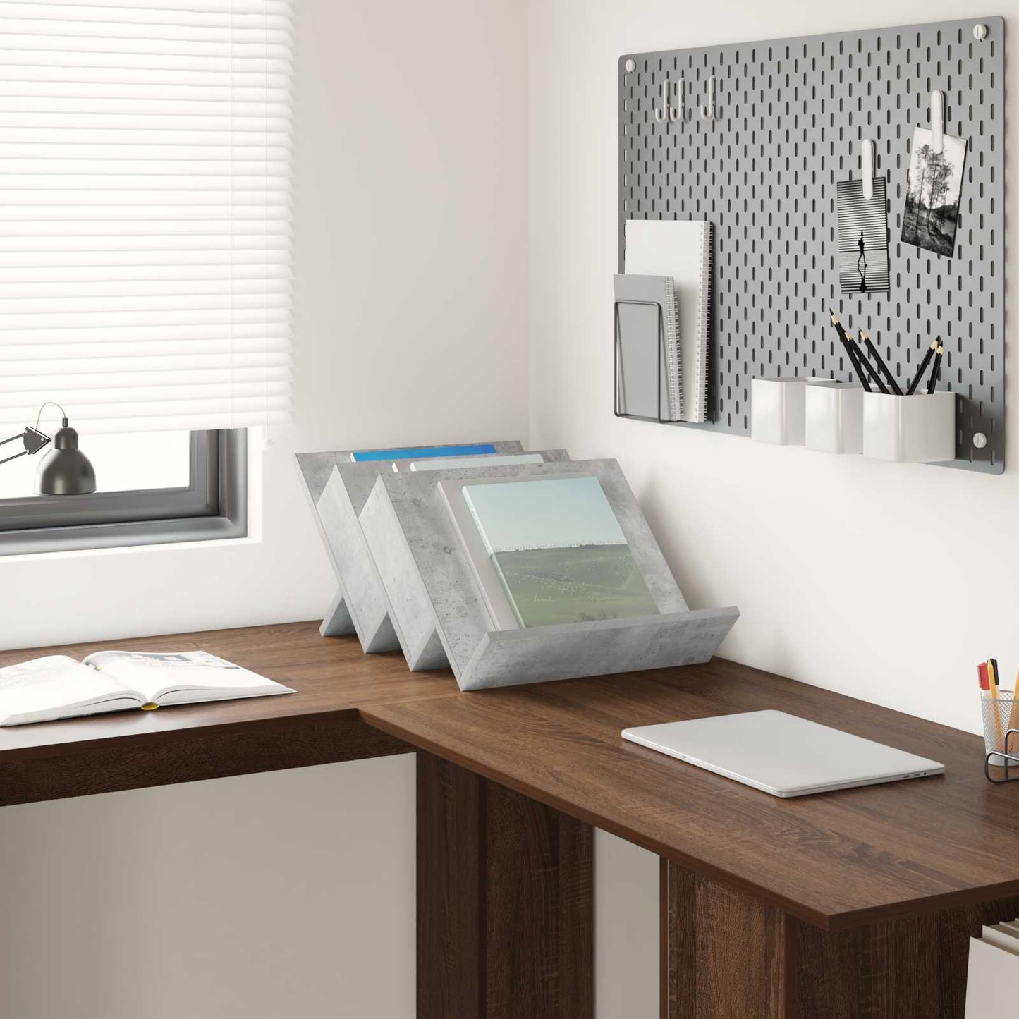 Magazine Rack Concerte Grey 53 x 40 x 28.5 cm Engineered Wood