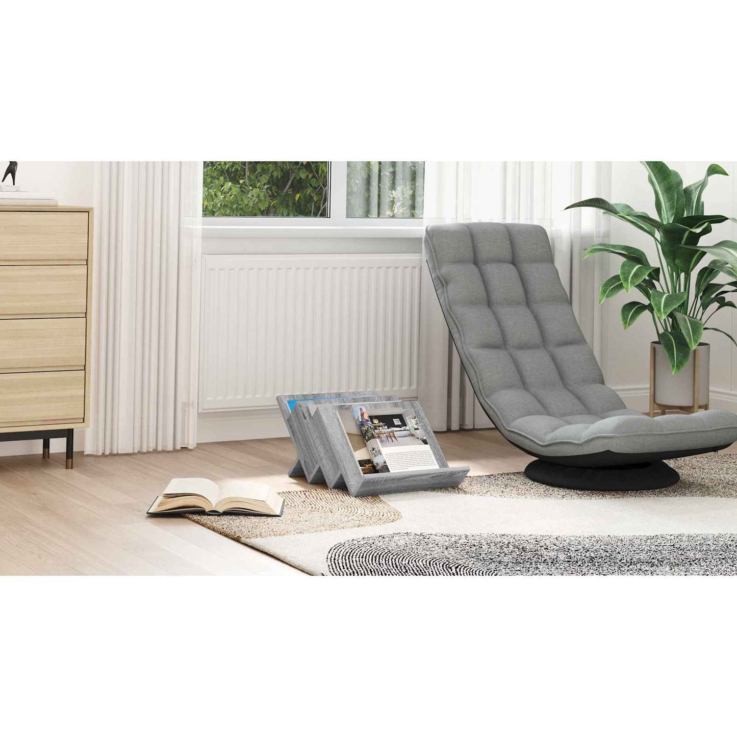 Magazine Rack Grey Sonoma 53 x 40 x 28.5 cm Engineered Wood