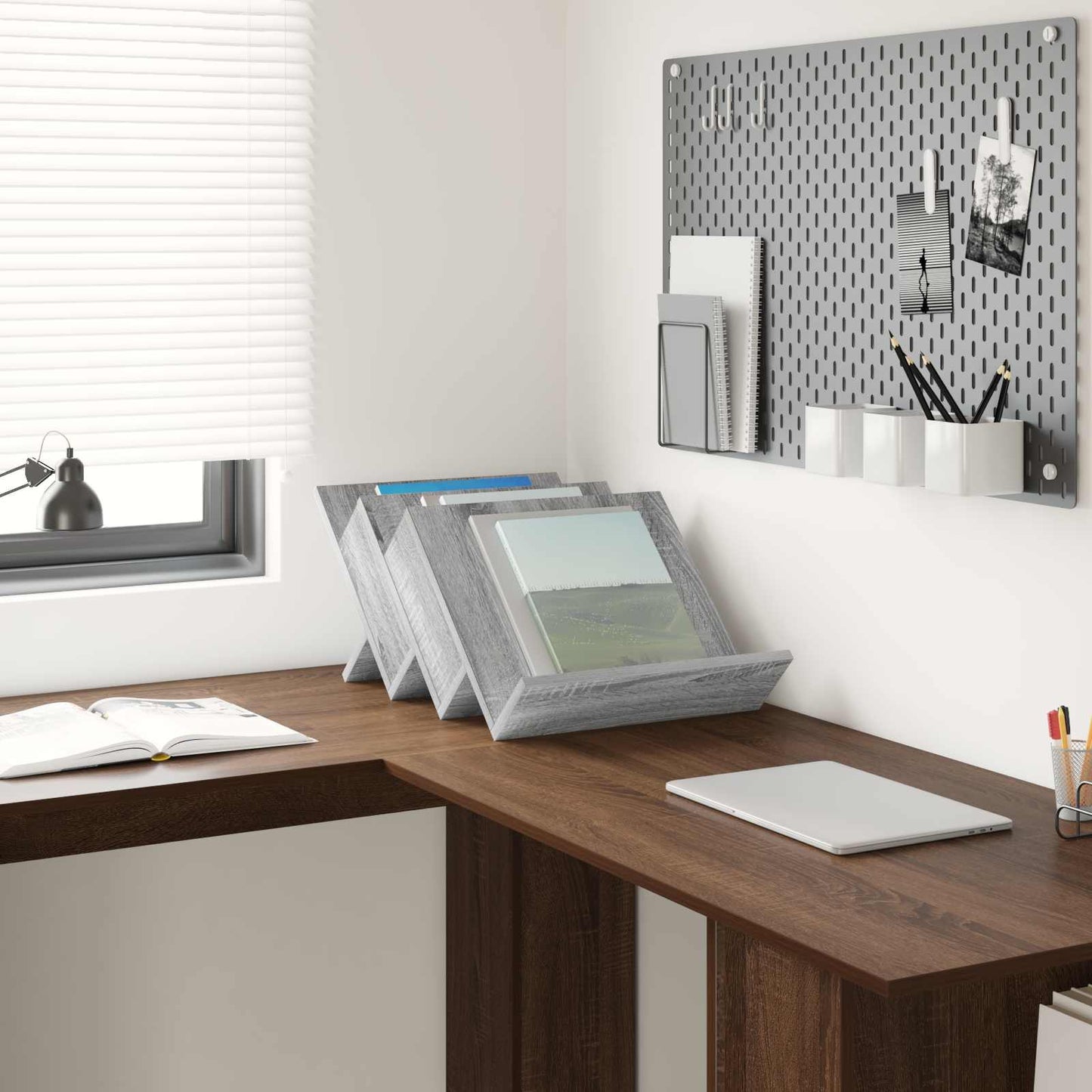 Magazine Rack Grey Sonoma 53 x 40 x 28.5 cm Engineered Wood