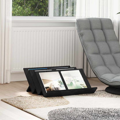 Magazine Rack Black Oak 65 x 53 x 28.5 cm Engineered Wood