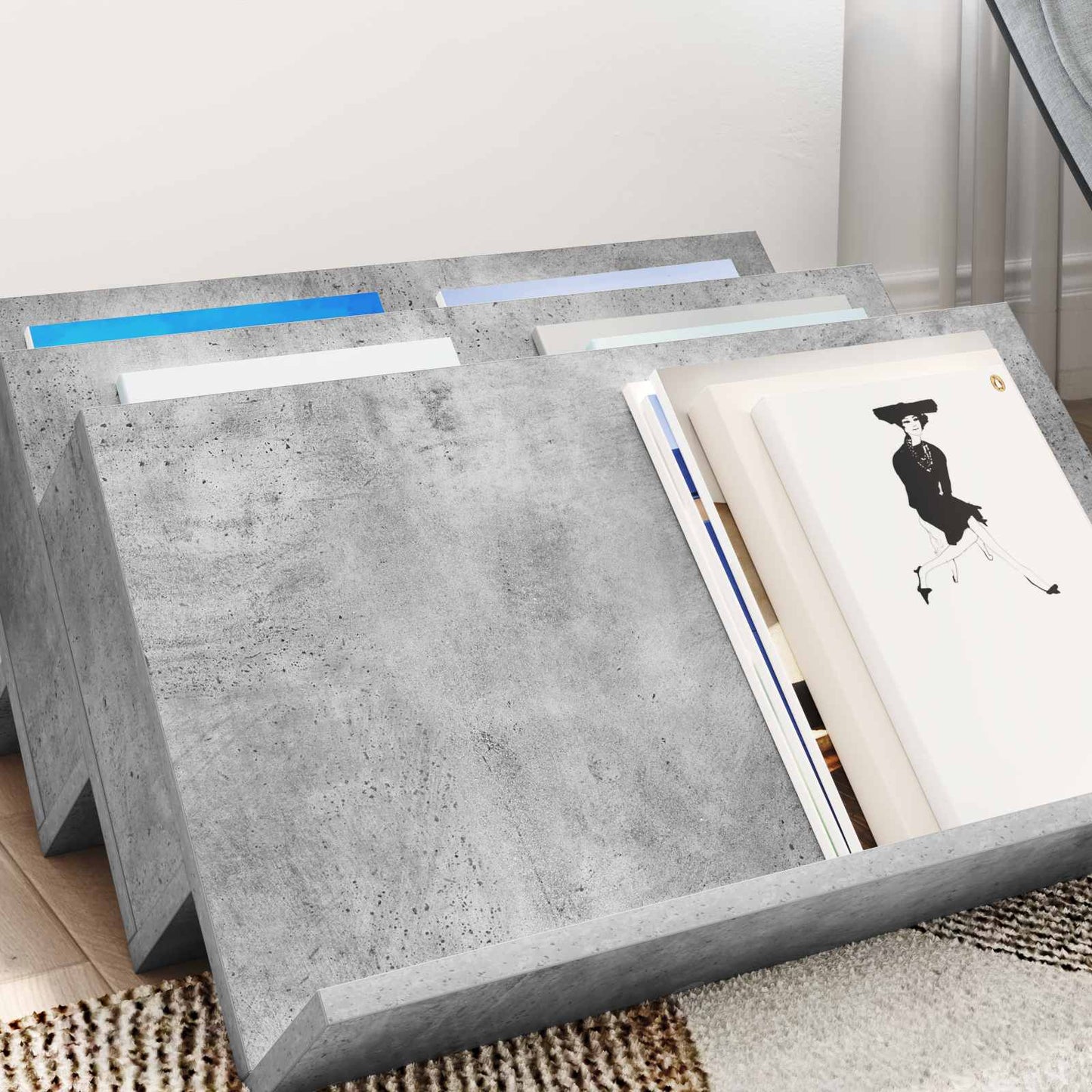 Magazine Rack Concerte Grey 65 x 53 x 28.5 cm Engineered Wood