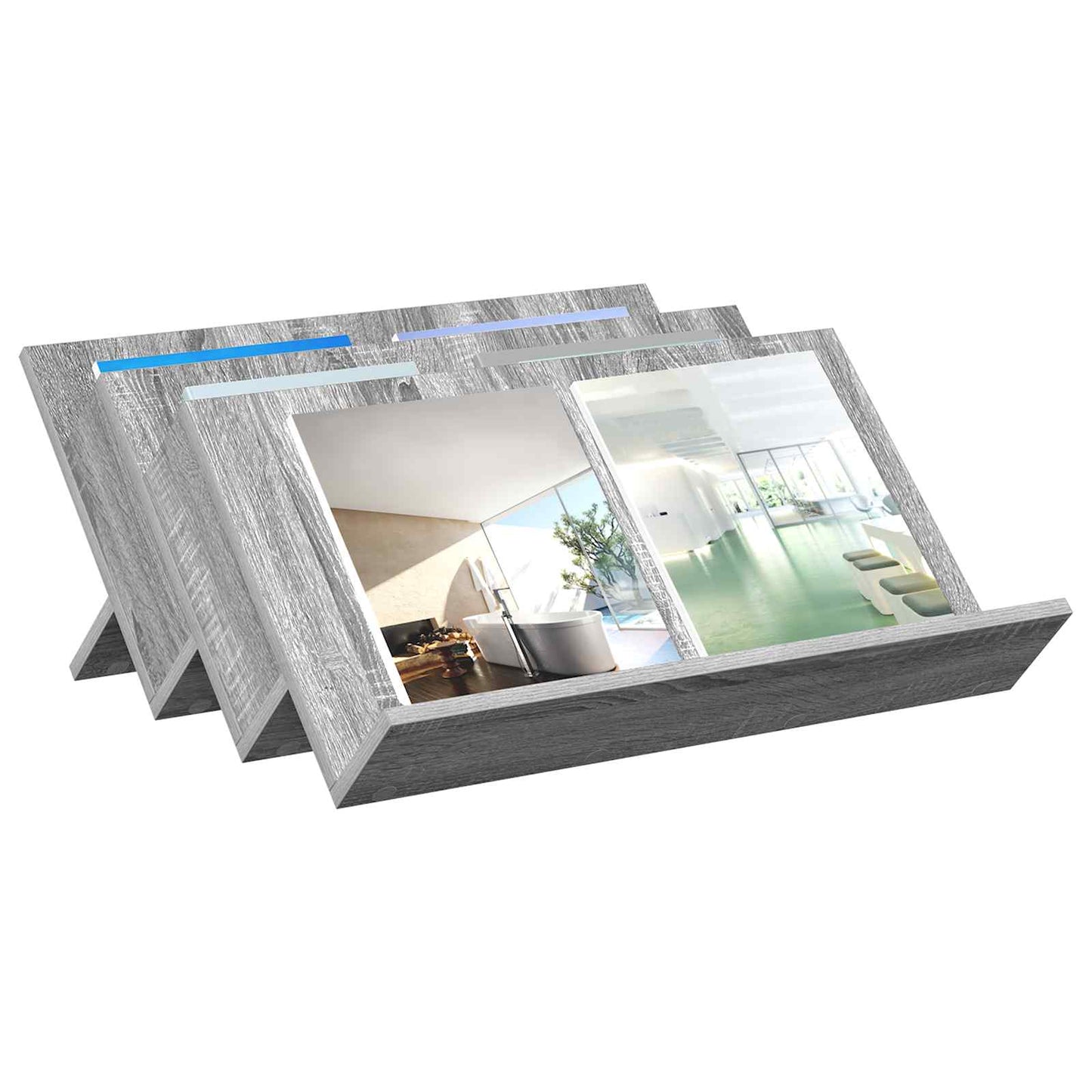 Magazine Rack Grey Sonoma 65 x 53 x 28.5 cm Engineered Wood