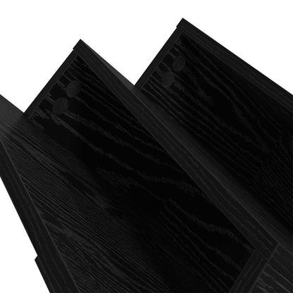 Magazine Rack Black Oak 90 x 53 x 28.5 cm Engineered Wood