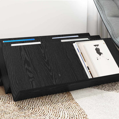 Magazine Rack Black Oak 90 x 53 x 28.5 cm Engineered Wood