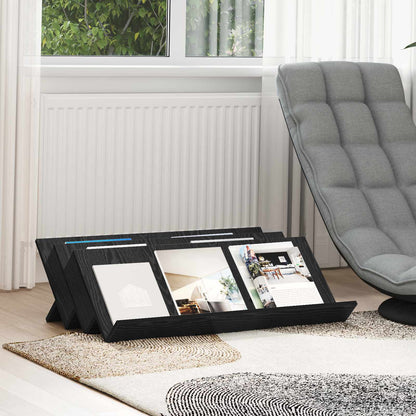 Magazine Rack Black Oak 90 x 53 x 28.5 cm Engineered Wood