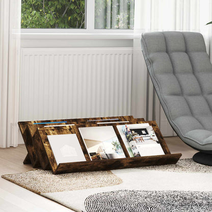 Magazine Rack Smoked Oak 90 x 53 x 28.5 cm Engineered Wood