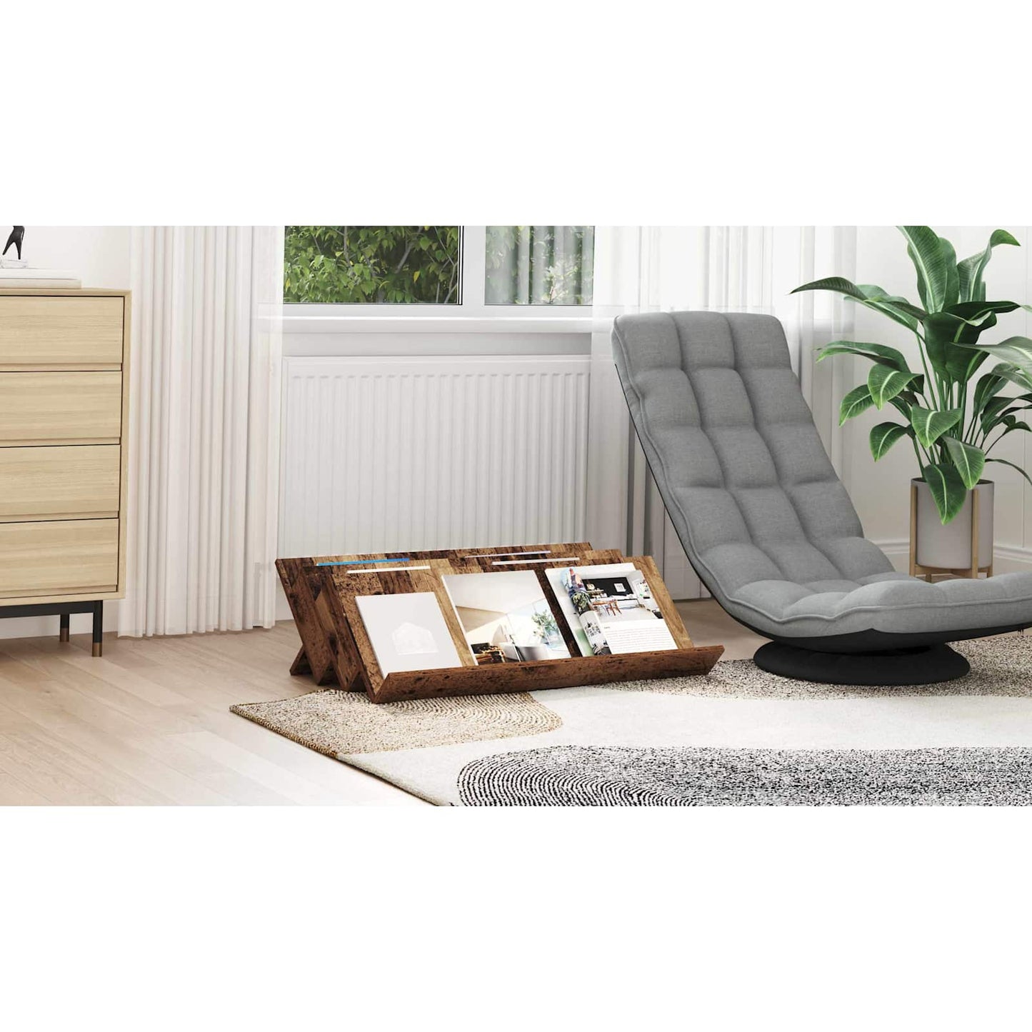 Magazine Rack Old Wood 90 x 53 x 28.5 cm Engineered Wood