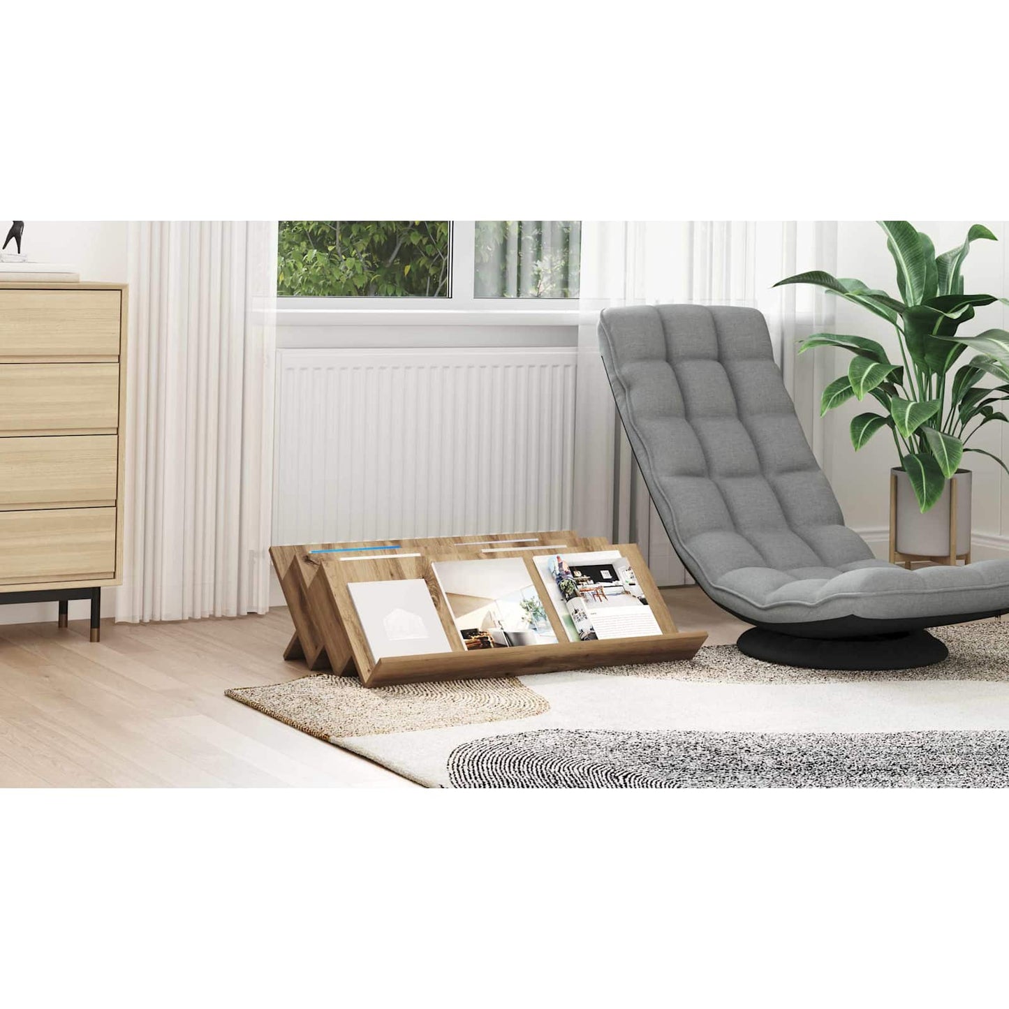 Magazine Rack Artisan Oak 90 x 53 x 28.5 cm Engineered Wood