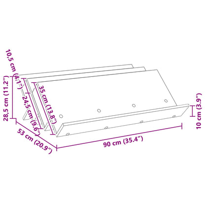 Magazine Rack Artisan Oak 90 x 53 x 28.5 cm Engineered Wood