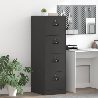 File Cabinet 2 pcs Black 44 x 50 x 139 cm Cold-Rolled Steel