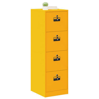 File Cabinet with Drawer 2 pcs Mustard Yellow 44 x 50 x 139 cm