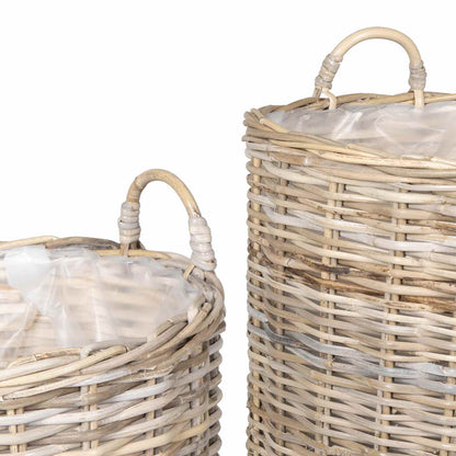 Planter Basket GENDT 2 pcs Natural Grey Kubu Rattan