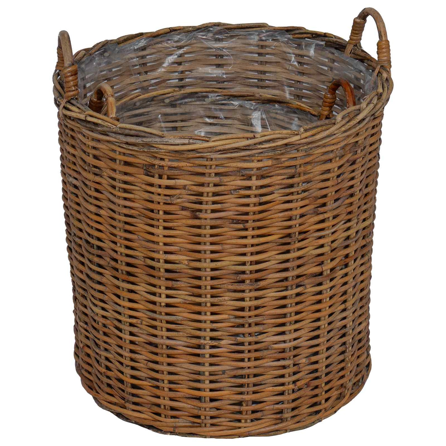 Planter Basket with Storage 2 pcs Brown Lacak Rattan