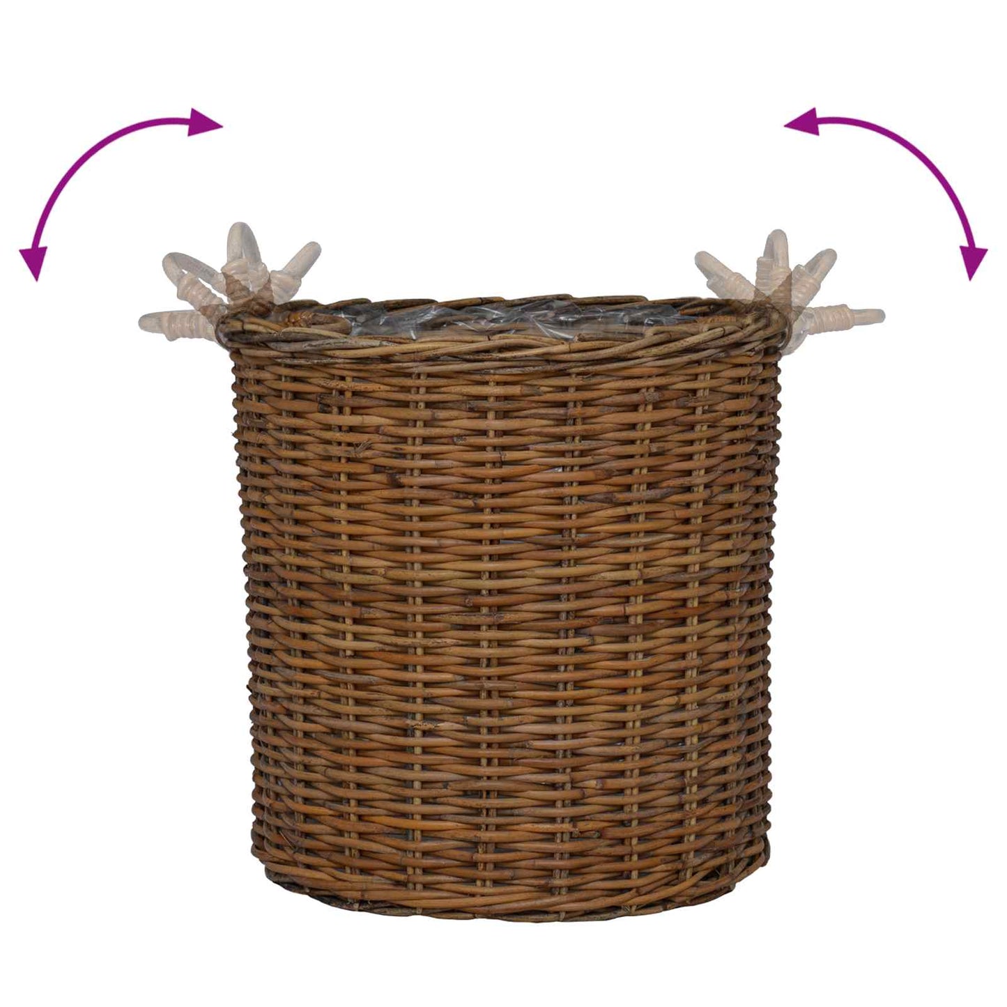 Planter Basket with Storage 2 pcs Brown Lacak Rattan