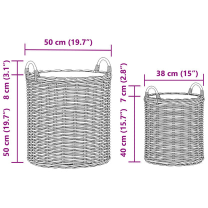 Planter Basket with Storage 2 pcs Brown Lacak Rattan