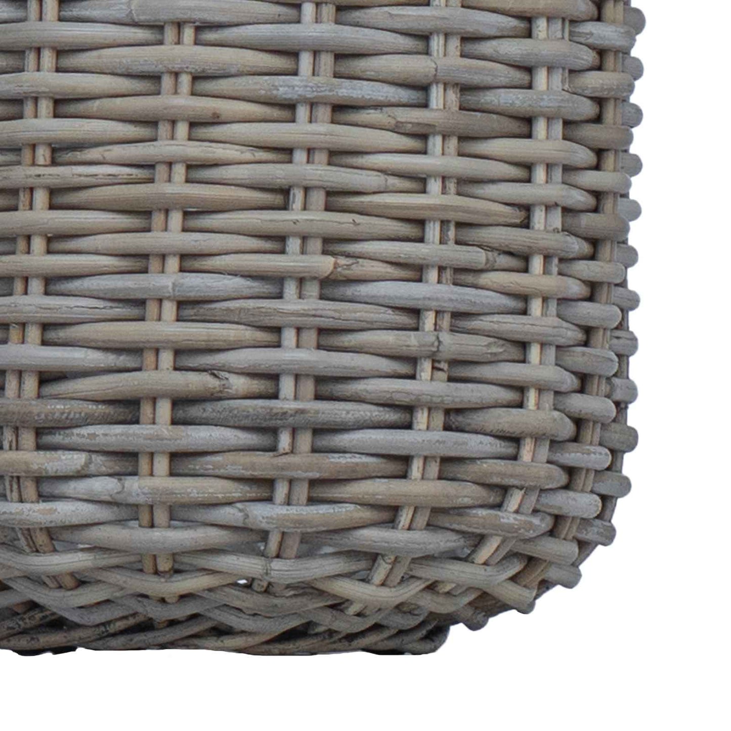 Planter Basket with Storage 2 pcs Grey Lacak Rattan