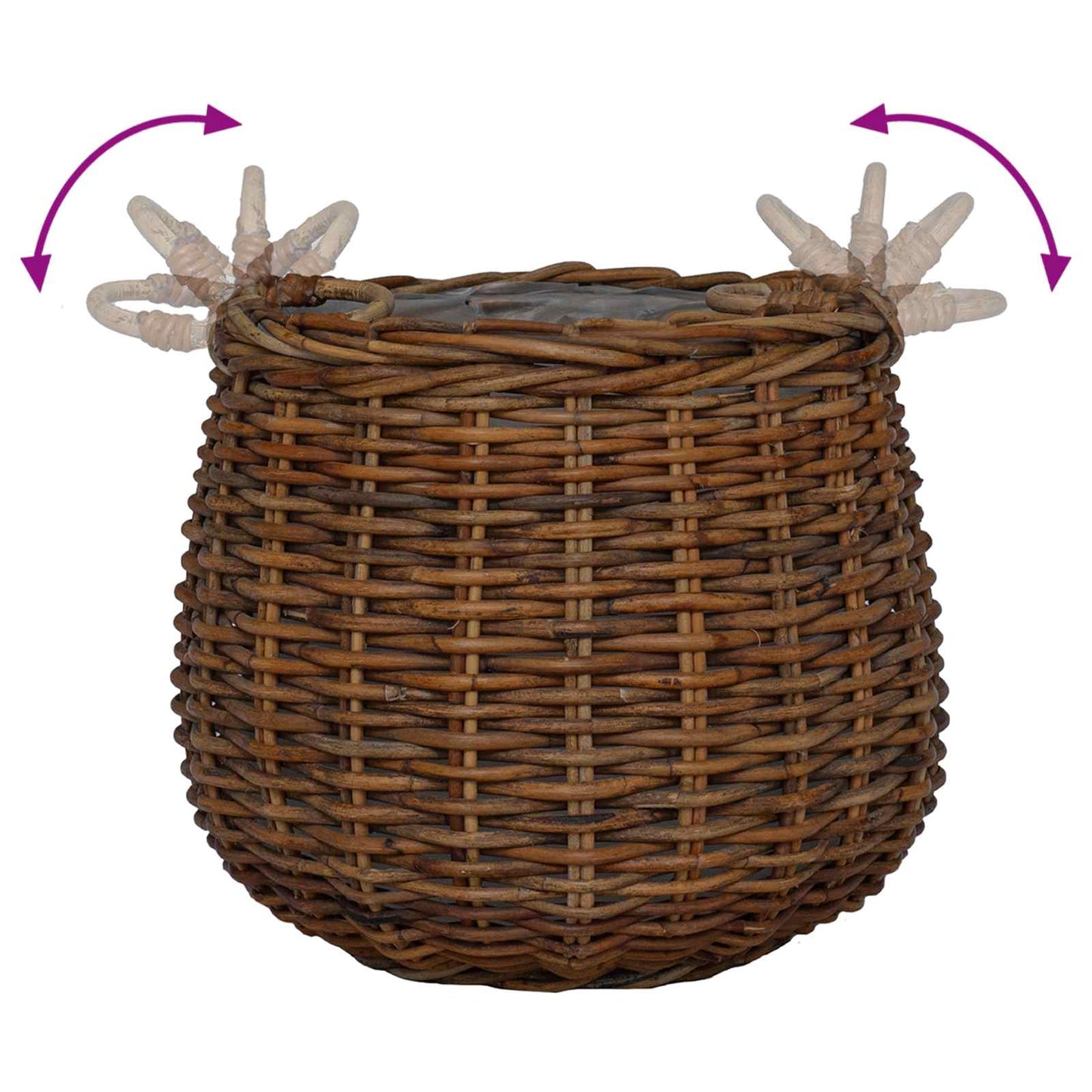 Planter Basket with Storage 2 pcs Brown Lacak Rattan