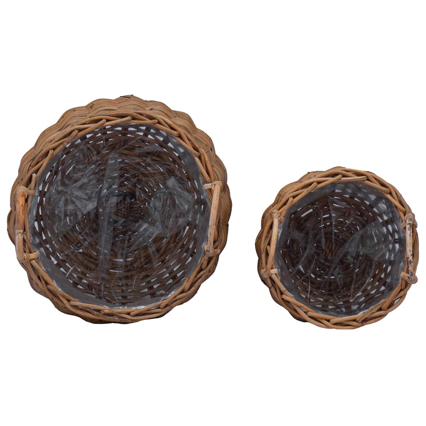 Planter Basket with Storage 2 pcs Brown Lacak Rattan