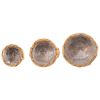 Planter Basket GENDT 3 pcs Natural Brown Kubu Rattan
