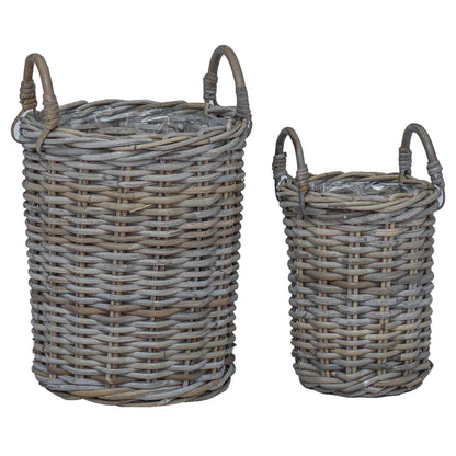 Planter Basket with Storage 2 pcs Grey