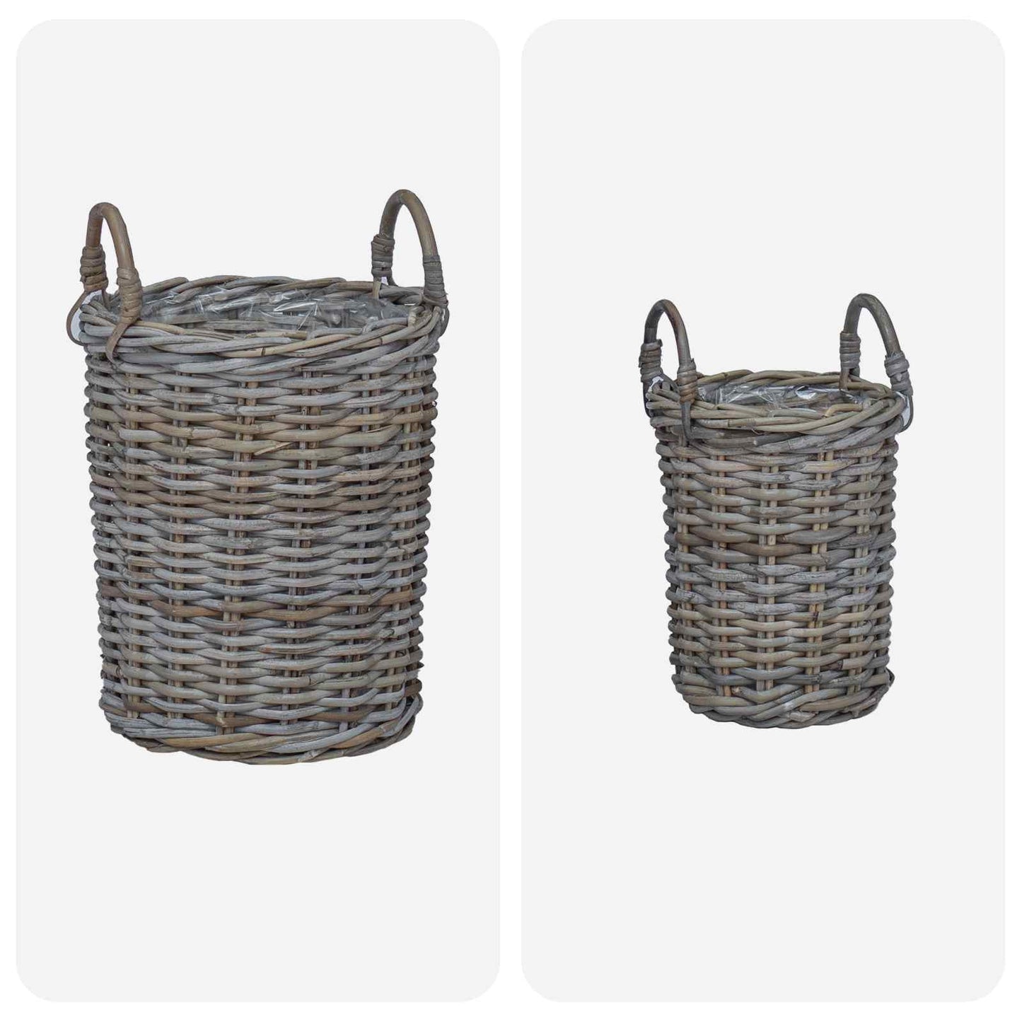 Planter Basket with Storage 2 pcs Grey