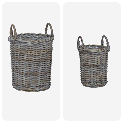 Planter Basket with Storage 2 pcs Grey