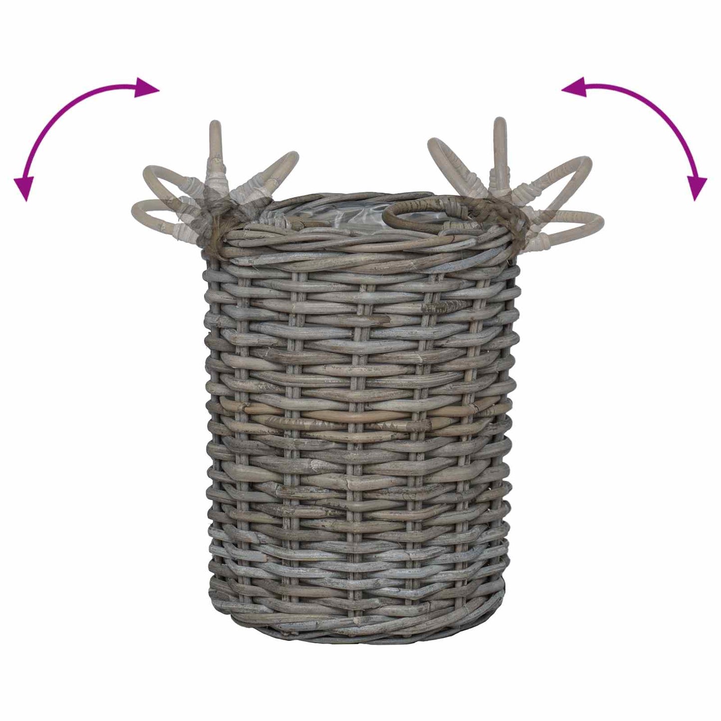 Planter Basket with Storage 2 pcs Grey