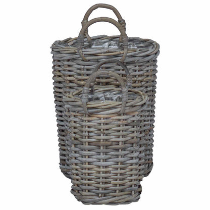 Planter Basket with Storage 2 pcs Grey