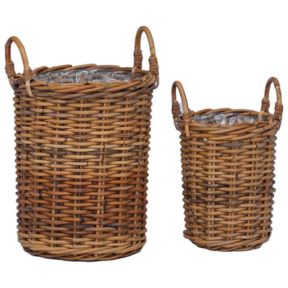Planter Basket with Storage 2 pcs Brown