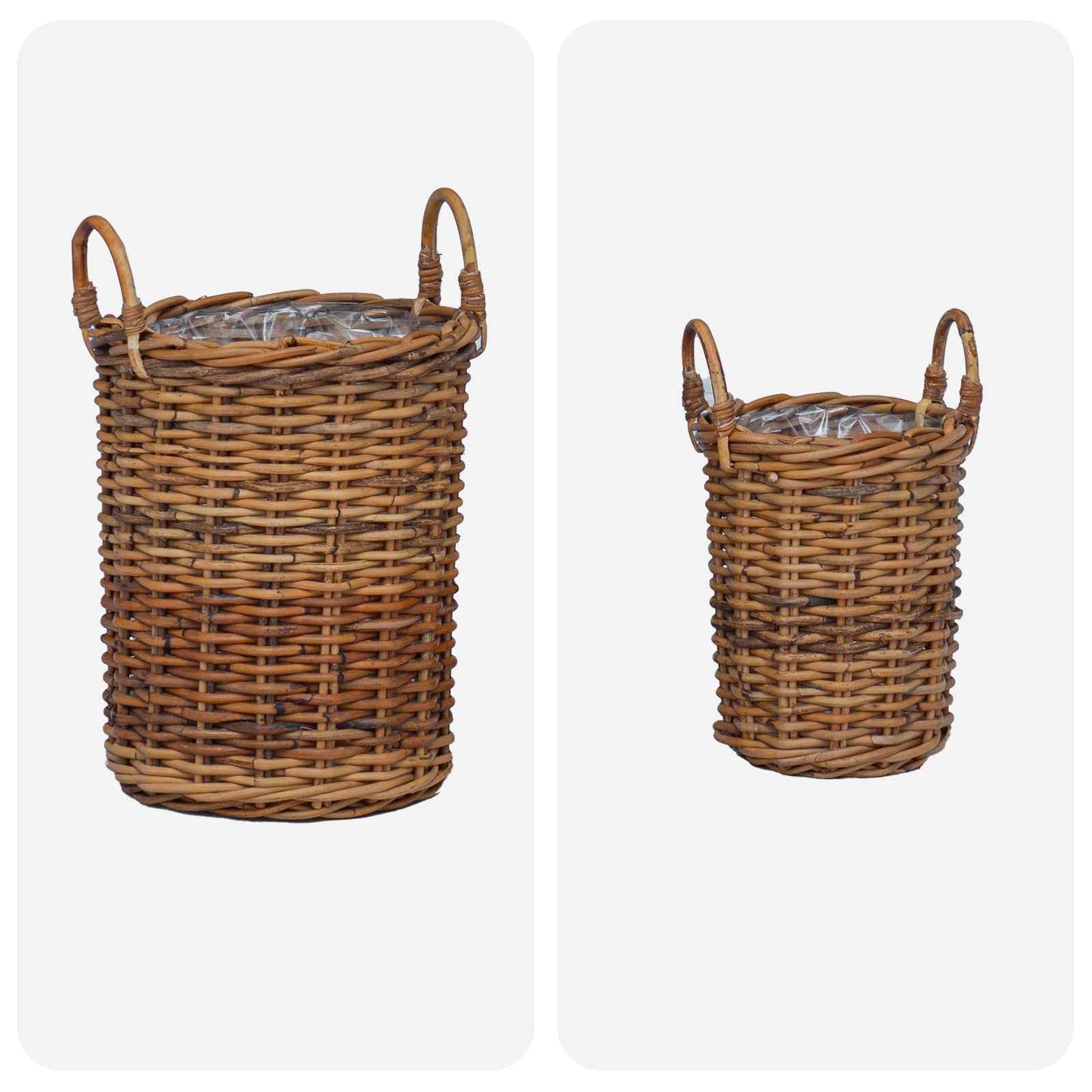 Planter Basket with Storage 2 pcs Brown