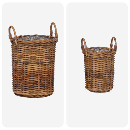 Planter Basket with Storage 2 pcs Brown