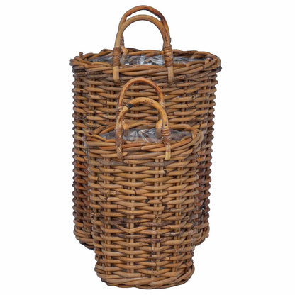 Planter Basket with Storage 2 pcs Brown