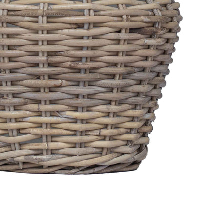 Planter Basket with Storage 2 pcs Grey Lacak Rattan