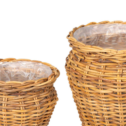 Planter Basket GENDT 2 pcs Natural Brown Kubu Rattan