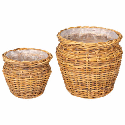 Planter Basket GENDT 2 pcs Natural Brown Kubu Rattan