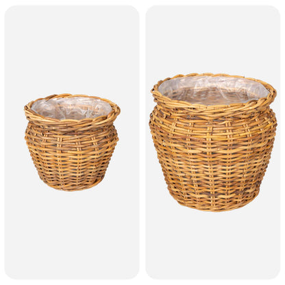 Planter Basket GENDT 2 pcs Natural Brown Kubu Rattan