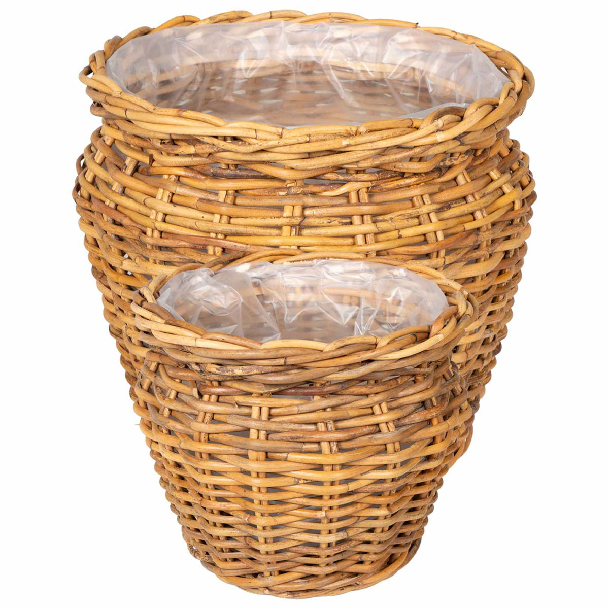 Planter Basket GENDT 2 pcs Natural Brown Kubu Rattan