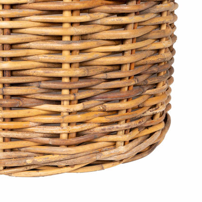 Planter Basket with Storage 2 pcs Natural Brown Kubu Rattan