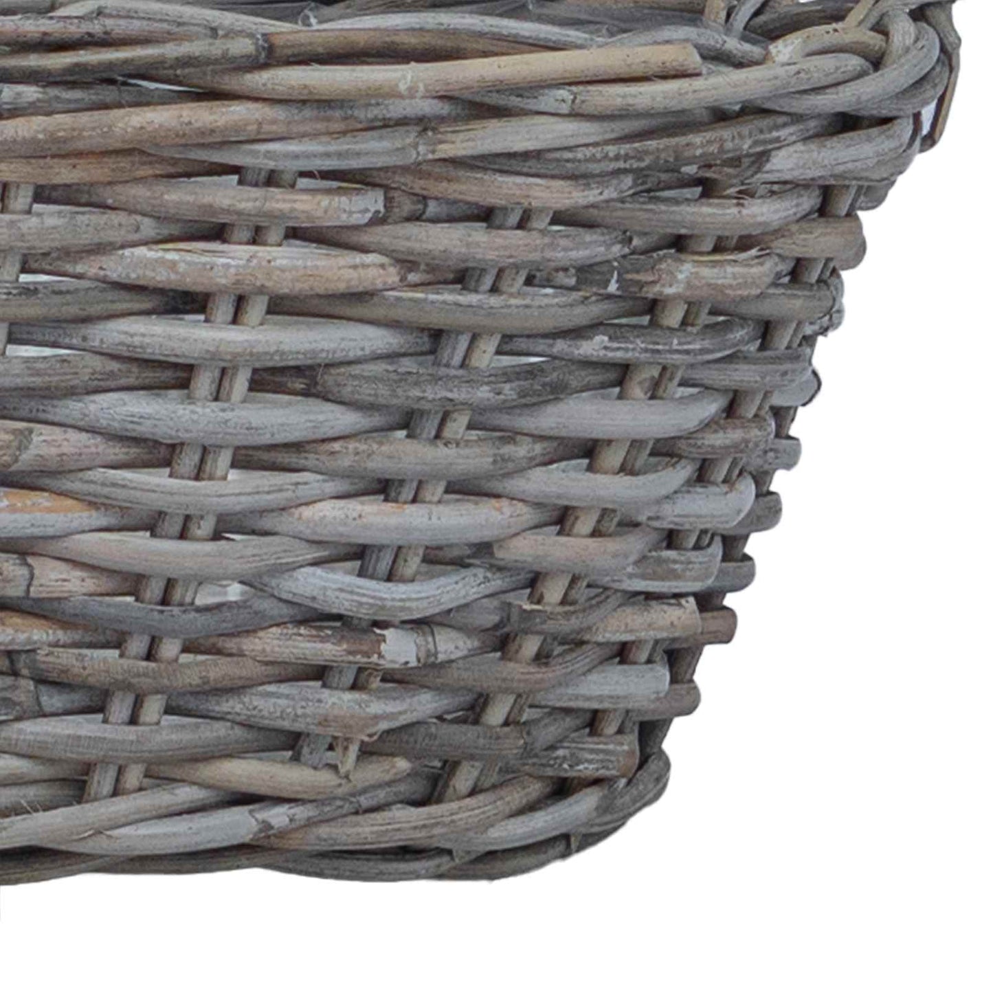 Planter Basket with Storage 2 pcs Grey Lacak Rattan