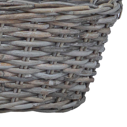 Planter Basket with Storage 2 pcs Grey Lacak Rattan