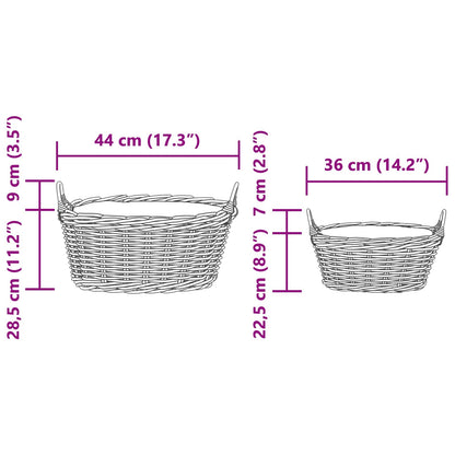 Planter Basket with Storage 2 pcs Grey Lacak Rattan