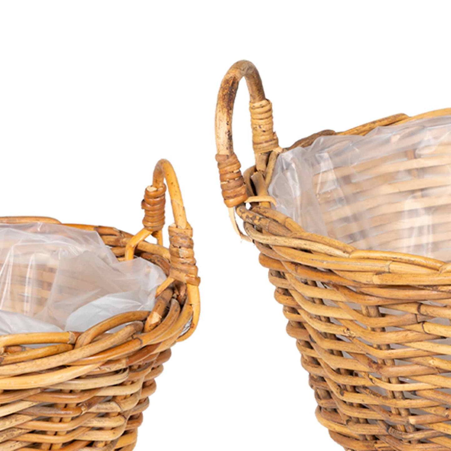 Planter Basket with Storage 2 pcs Brown Lacak Rattan