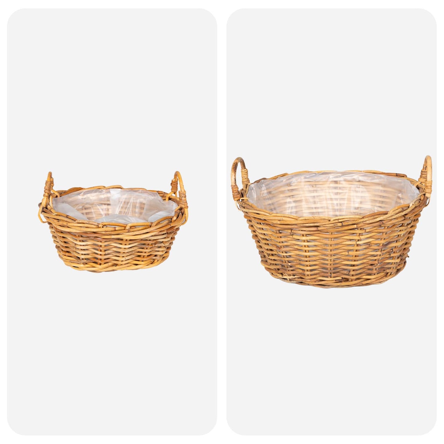 Planter Basket with Storage 2 pcs Brown Lacak Rattan