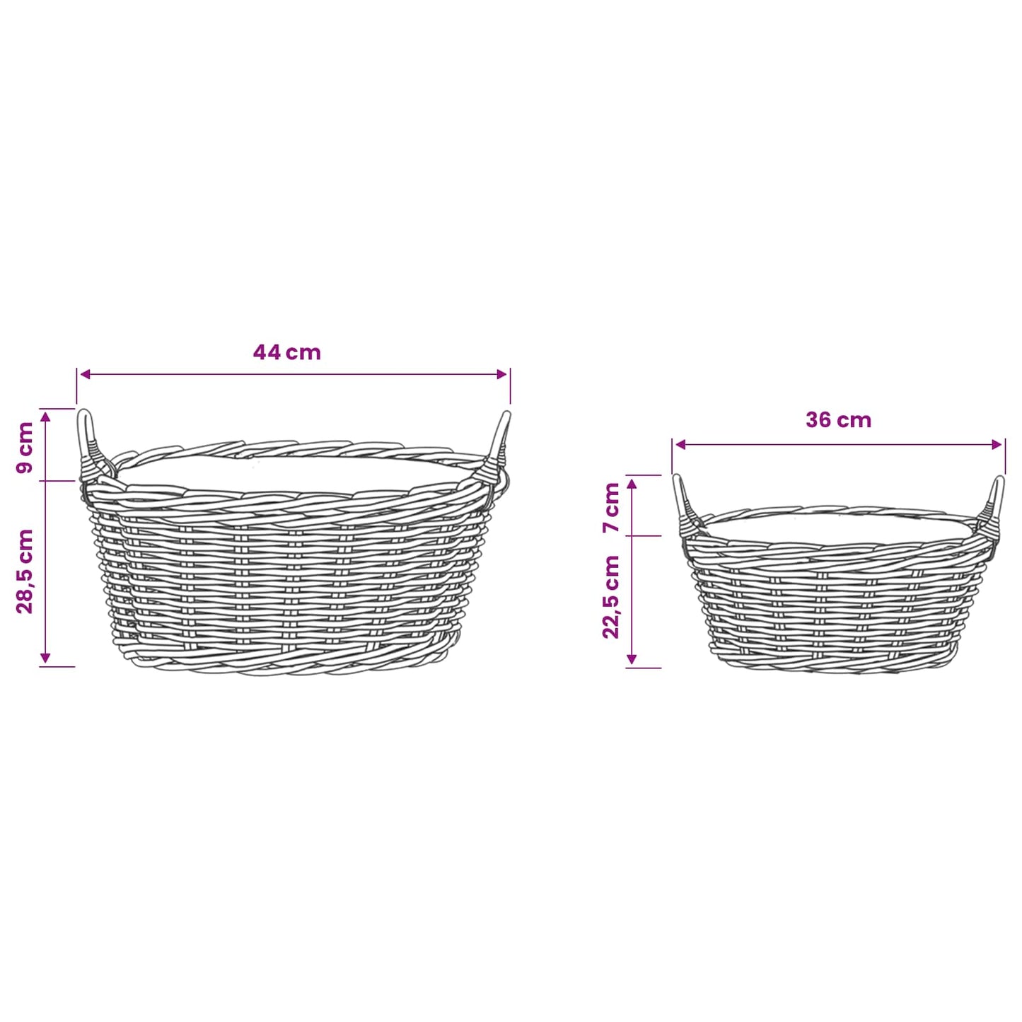 Planter Basket with Storage 2 pcs Brown Lacak Rattan